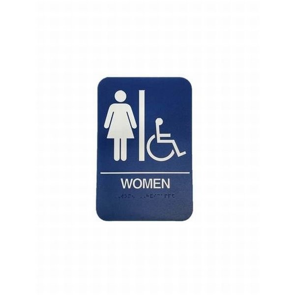 Don-Jo Women's / Handicap ADA Blue Bathroom Sign HS907005